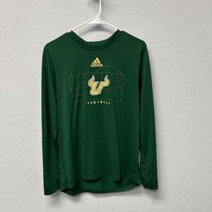 Adidas Men’s Go Bulls USF Dark Green Long Sleeve Football Tee, GUC.